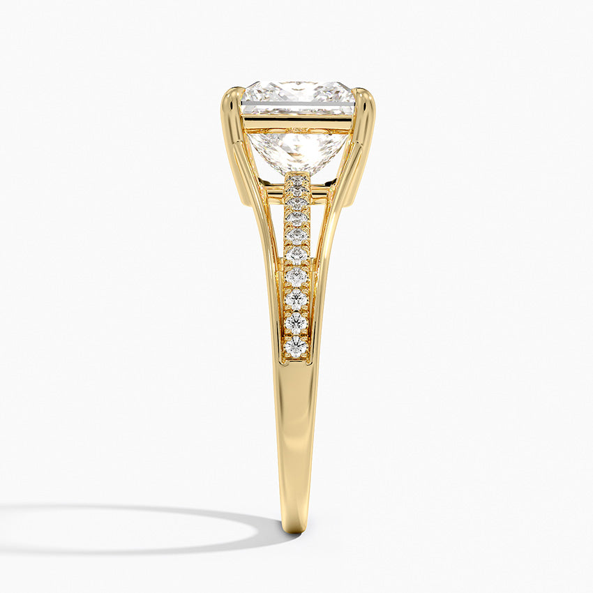 Tressa Split Shank Diamond Ring - Princess Cut Center Stone