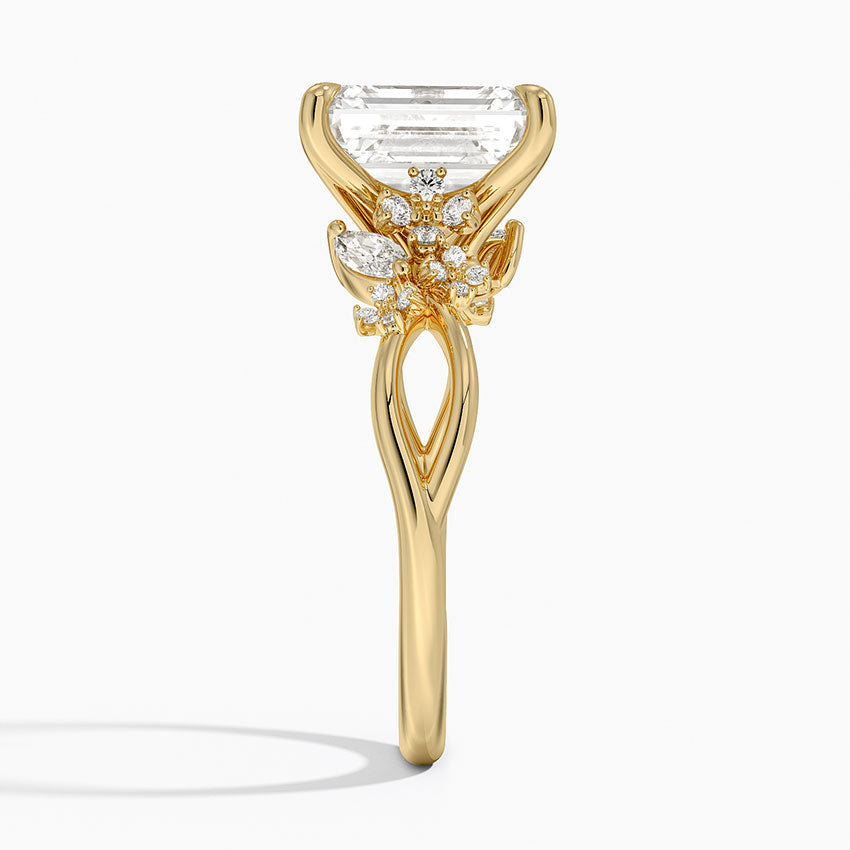 Summer Blossom Diamond Ring (1/4 ct. tw.) - Emerald Cut Center Stone