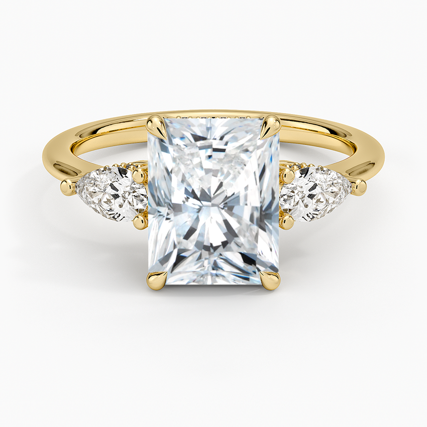Adorned Opera Three Stone Diamond Ring (1/2 ct. tw.) - Radiant Cut Center Stone