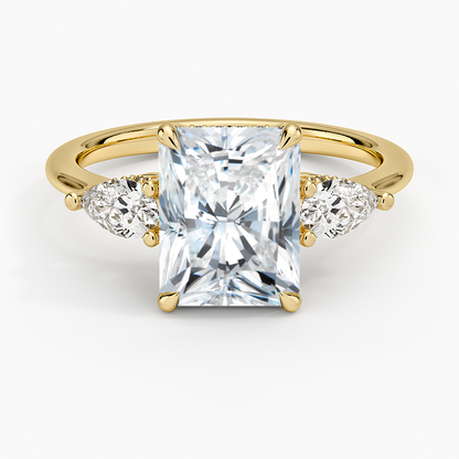 Adorned Opera Three Stone Diamond Ring (1/2 ct. tw.) - Radiant Cut Center Stone