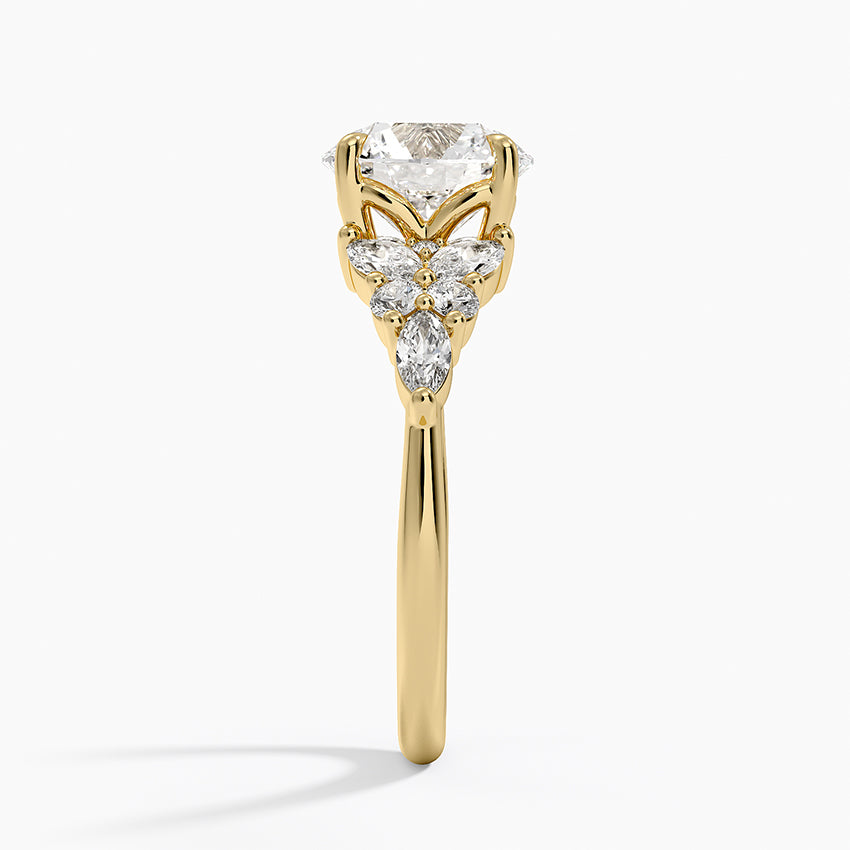 Nadia Taper Diamond Ring - Round Center Stone
