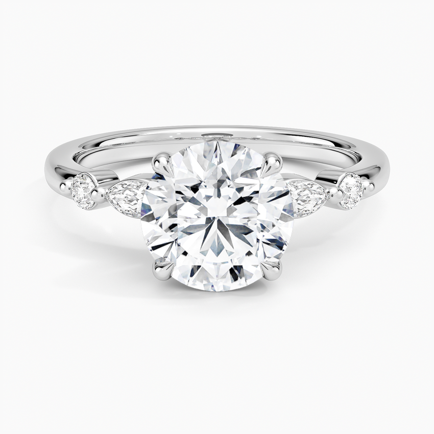 Versailles One-Quarter Coverage Diamond Ring - Round Center Stone