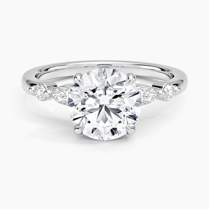 Versailles One-Quarter Coverage Diamond Ring - Round Center Stone