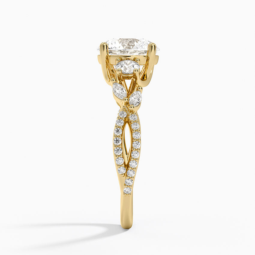 Luxe Willow Three Stone Diamond Ring (1/2 ct. tw.) - Round Cut Center Stone