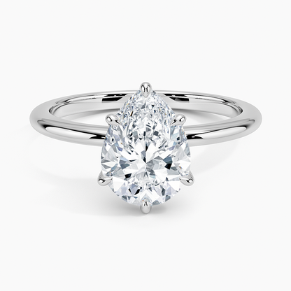 Esme Hidden Halo Diamond Ring - Pear Center Stone