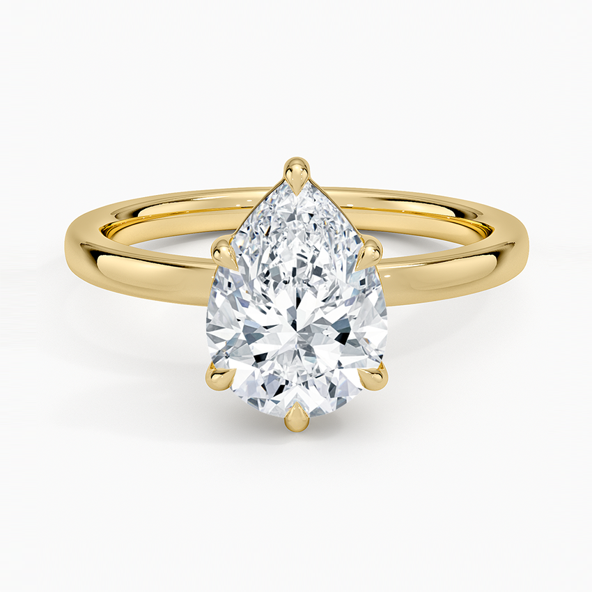 Fairmined Perfect Fit Solitaire 2mm Ring - Pear Center Stone