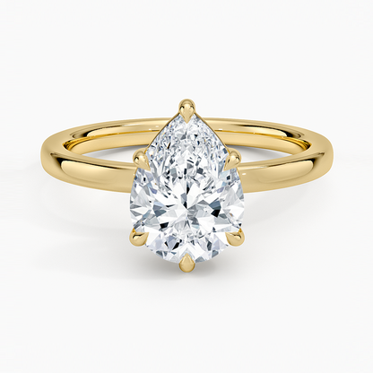 Fairmined Perfect Fit Solitaire 2mm Ring - Pear Center Stone