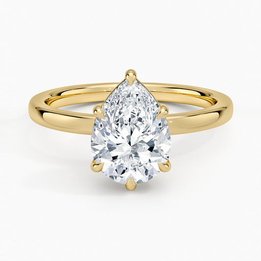 Fairmined Perfect Fit Solitaire 2mm Ring - Pear Center Stone