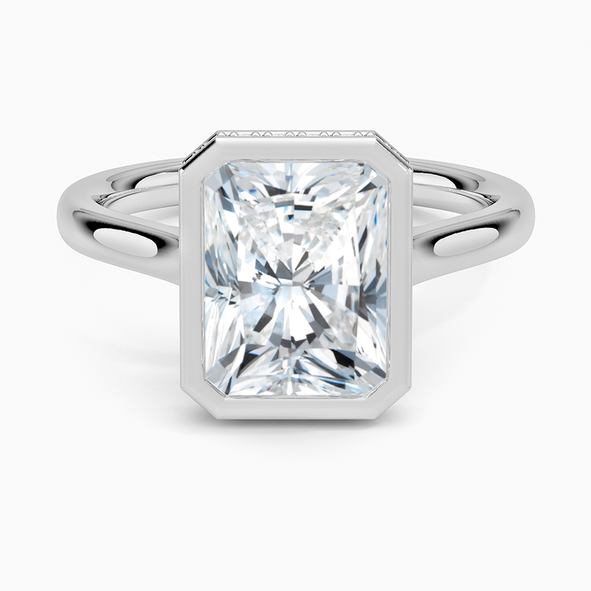 Luna Hidden Halo Diamond Ring - Radiant Cut Center Stone