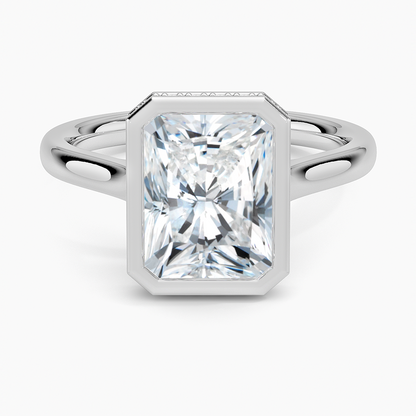 Luna Hidden Halo Diamond Ring - Radiant Cut Center Stone