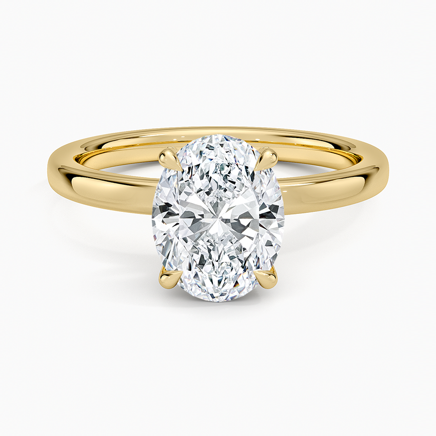 Lumiere 2mm Diamond Ring (1/8 ct. tw.) - Oval Cut Center Stone