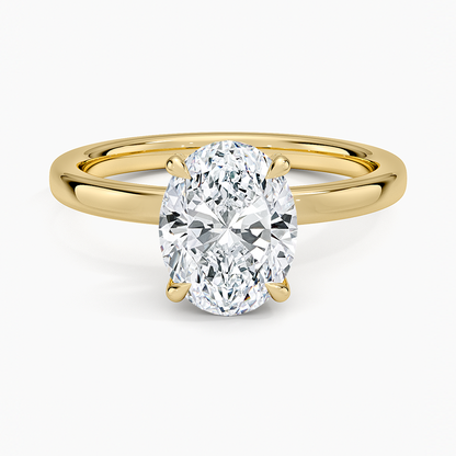 Lumiere 2mm Diamond Ring (1/8 ct. tw.) - Oval Cut Center Stone