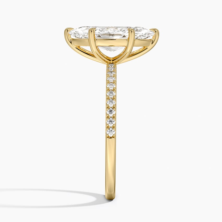 Perfect Fit Half Coverage Diamond Ring - Marquise Cut Center Stone