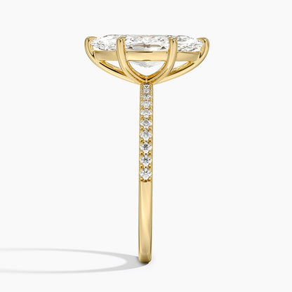 Perfect Fit Half Coverage Diamond Ring - Marquise Cut Center Stone