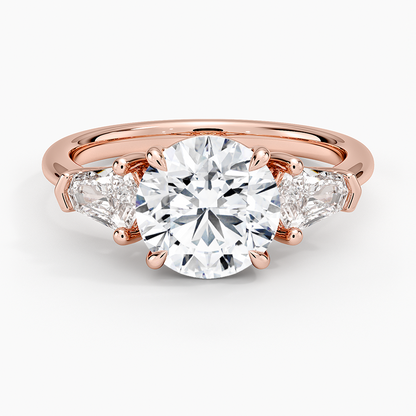 Shield Cut Three Stone Diamond Ring (1/2 ct. tw.) - Round Center Stone