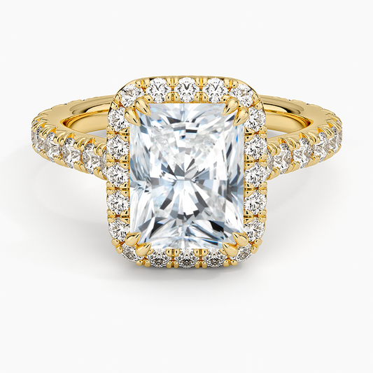 Sienna Halo Three-Quarter Coverage Diamond Ring (3/4 ct. tw.) - Radiant Cut Center Stone
