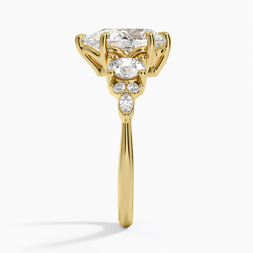 Luxe Nadia Three Stone Diamond Ring - Pear Center Stone
