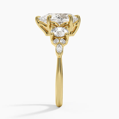 Luxe Nadia Three Stone Diamond Ring - Pear Center Stone