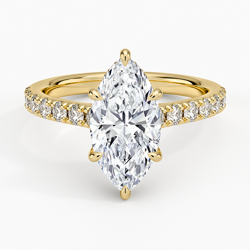 Grand Lissome Diamond Ring - Marquise Center Stone