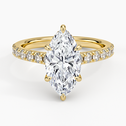Grand Lissome Diamond Ring - Marquise Center Stone