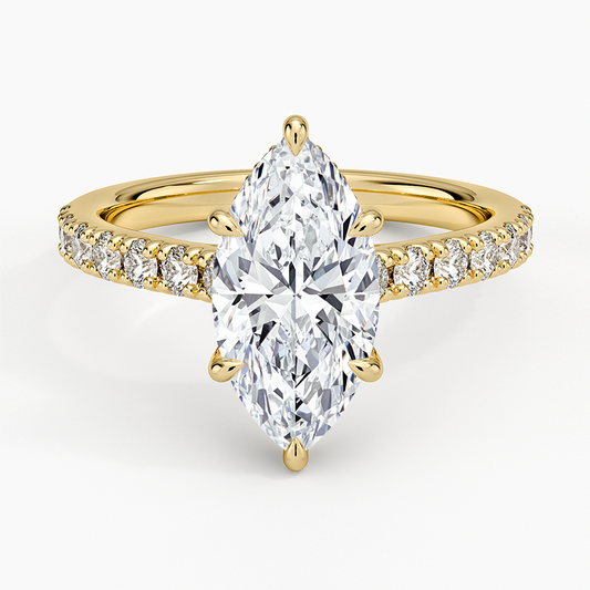 Grand Lissome Diamond Ring - Marquise Center Stone
