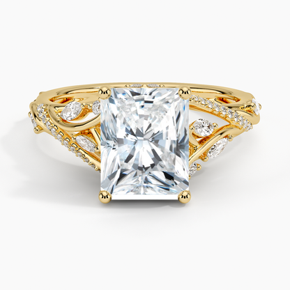 Begonia Vine Diamond Ring (1/2 ct. tw.) - Radiant Cut Center Stone