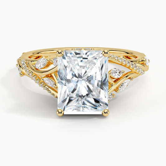 Begonia Vine Diamond Ring (1/2 ct. tw.) - Radiant Cut Center Stone
