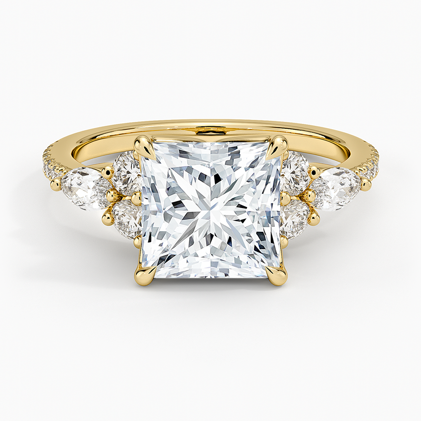 Luxe Nadia Pavé Diamond Ring (1/2 ct. tw.) - Princess Cut Center Stone