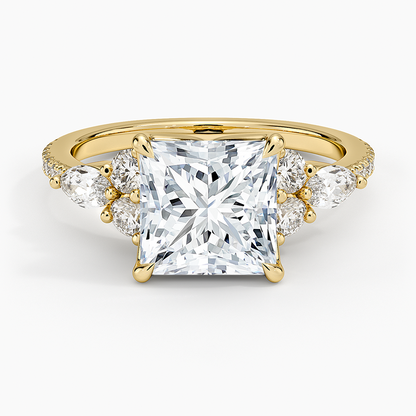 Luxe Nadia Pavé Diamond Ring (1/2 ct. tw.) - Princess Cut Center Stone