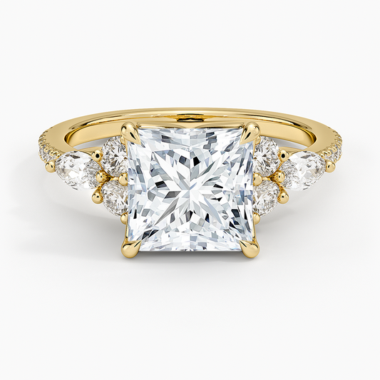 Luxe Nadia Pavé Diamond Ring (1/2 ct. tw.) - Princess Cut Center Stone
