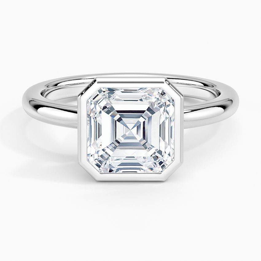 Julietta Bezel Solitaire Ring - Asscher Cut Center Stone