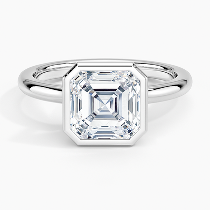 Julietta Bezel Solitaire Ring - Asscher Cut Center Stone