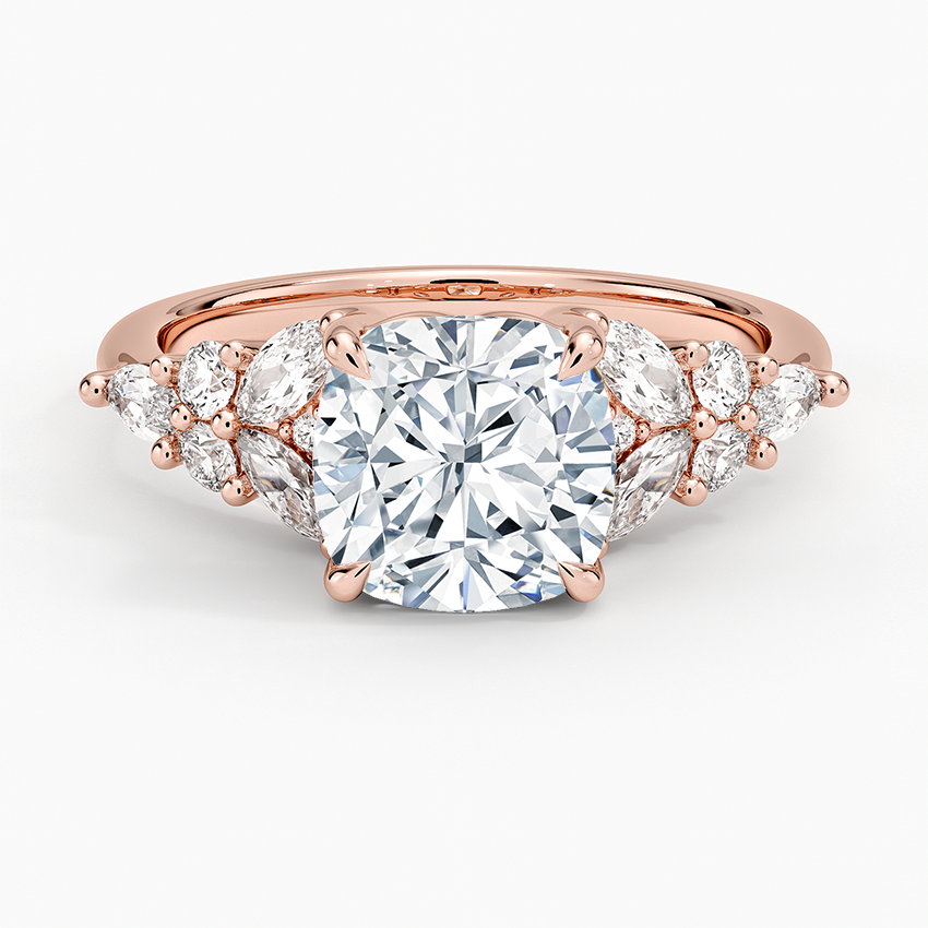 Nadia Taper Diamond Ring - Cushion Cut Center Stone