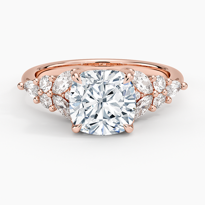 Nadia Taper Diamond Ring - Cushion Cut Center Stone