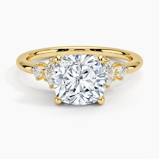 Miroir Diamond Ring - Cushion Cut Center Stone