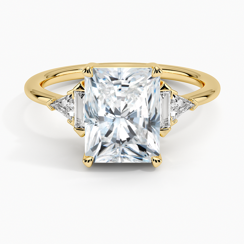 Edie Art Deco Diamond Ring (1/4 ct. tw.) - Radiant Cut Center Stone