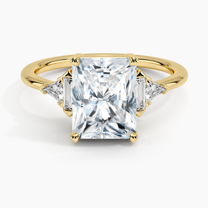 Edie Art Deco Diamond Ring (1/4 ct. tw.) - Radiant Cut Center Stone