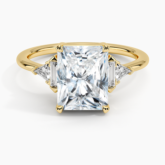 Edie Art Deco Diamond Ring (1/4 ct. tw.) - Radiant Cut Center Stone