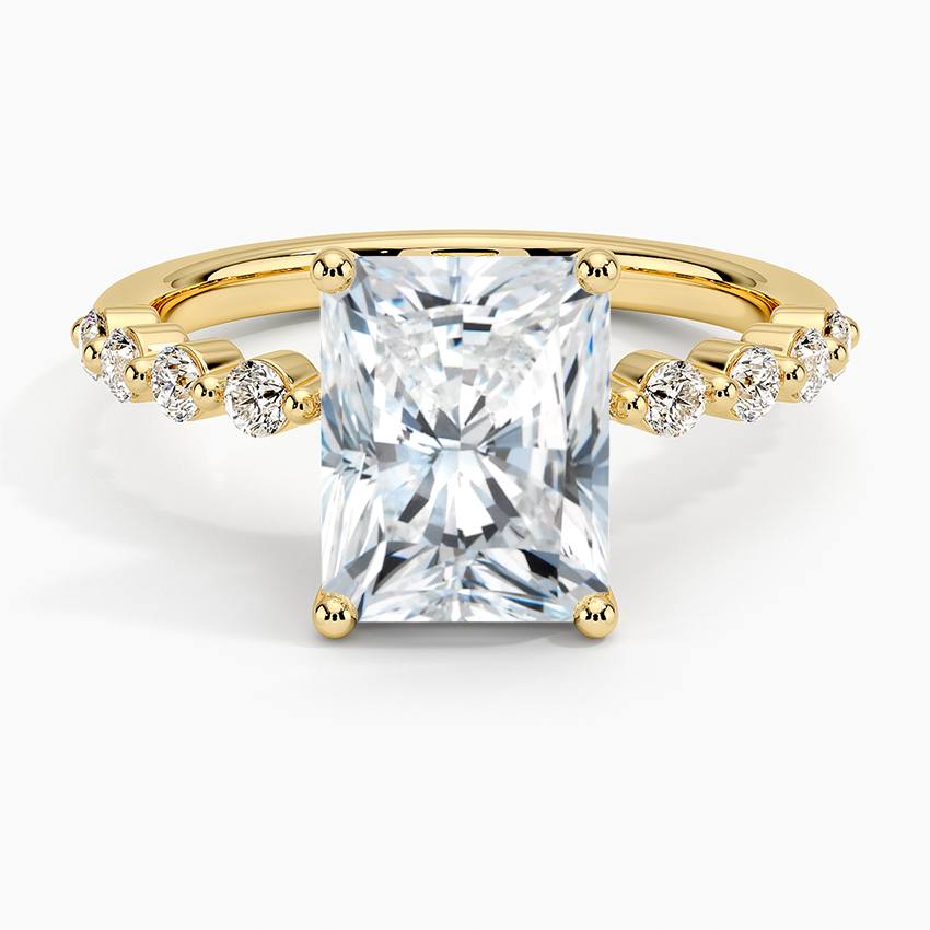 Marseille Half Coverage Diamond Ring (1/4 ct. tw.) - Radiant Cut Center Stone