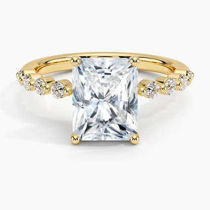 Marseille Half Coverage Diamond Ring (1/4 ct. tw.) - Radiant Cut Center Stone