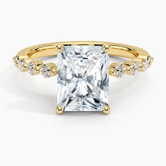 Marseille Half Coverage Diamond Ring (1/4 ct. tw.) - Radiant Cut Center Stone