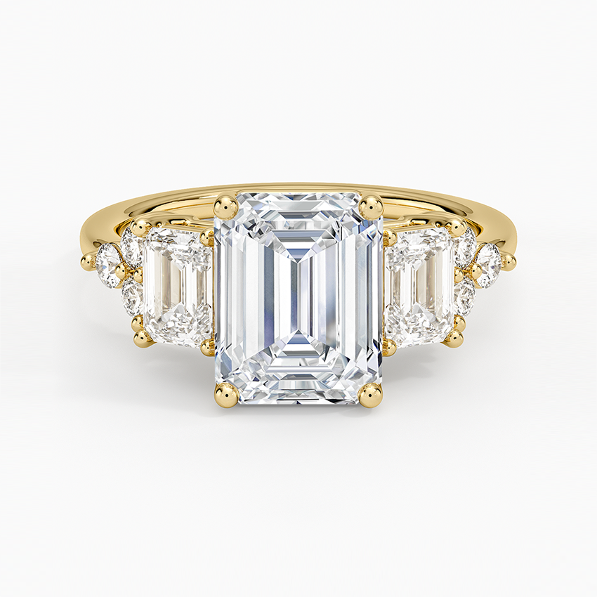 Sabine Cluster Diamond Ring (1 ct. tw.) - Emerald Cut Center Stone