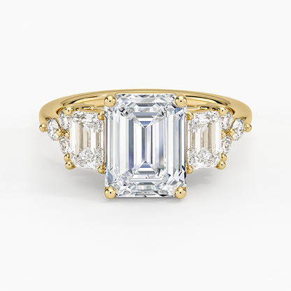 Sabine Cluster Diamond Ring (1 ct. tw.) - Emerald Cut Center Stone