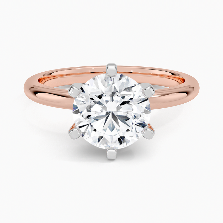 Comfort Fit 2mm Six-Prong Solitaire Ring - Round Center Stone