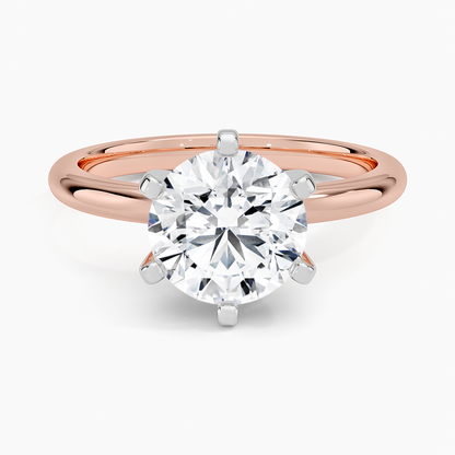 Comfort Fit 2mm Six-Prong Solitaire Ring - Round Center Stone