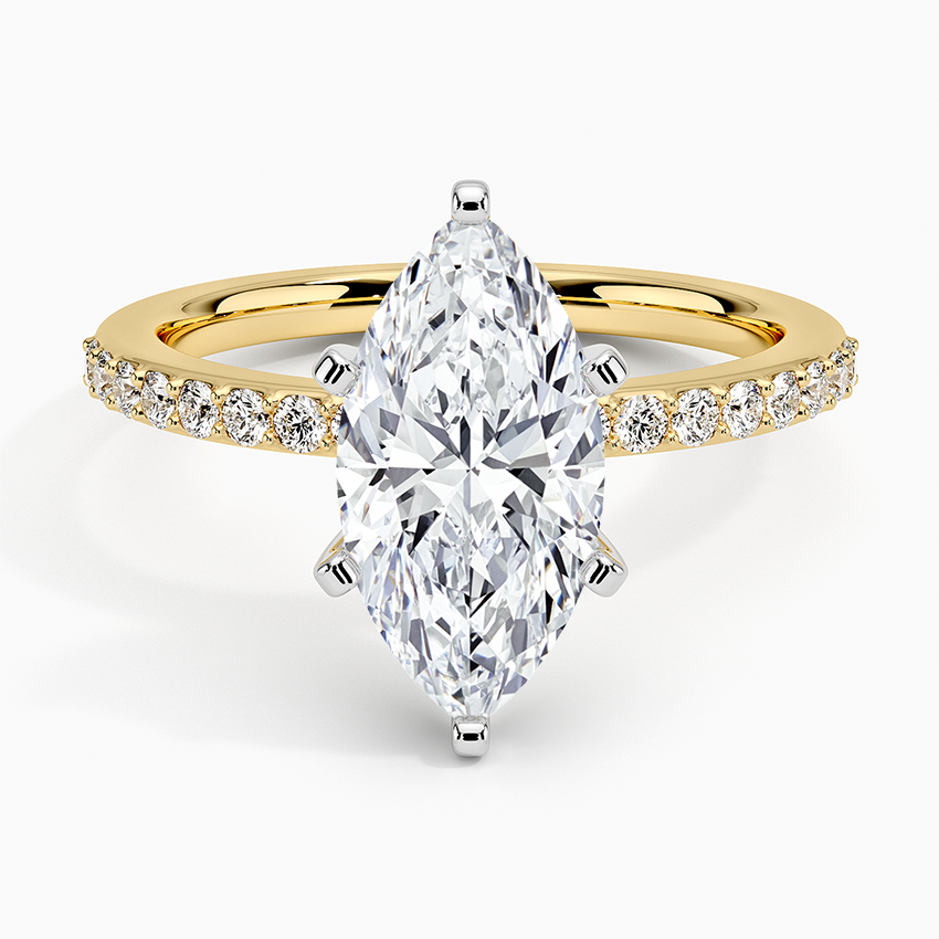 Six Prong Petite Shared Prong Diamond Ring (1/5 ct. tw.) - Marquise Center Stone