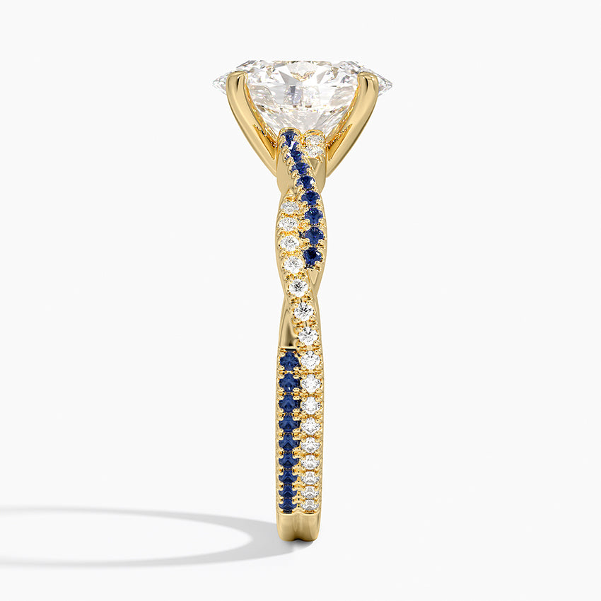 Petite Luxe Twisted Vine Sapphire and Diamond Ring (1/8 ct. tw.) - Oval Cut Center Stone