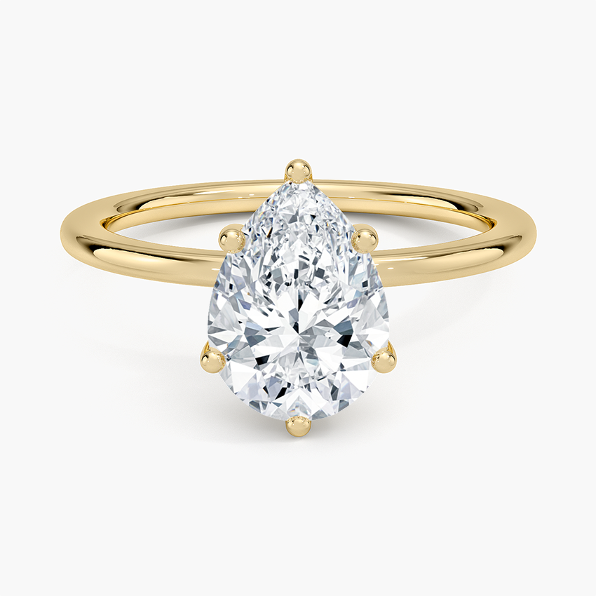 Perfect Fit 1.4mm Solitaire Ring - Pear Center Stone