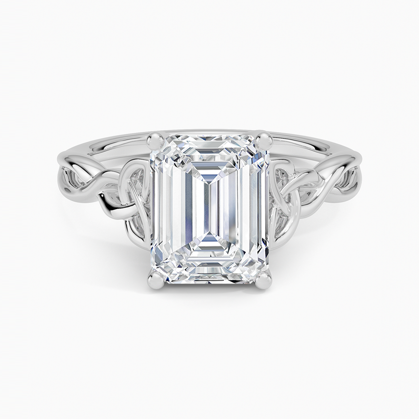 Celtic Love Knot Ring - Emerald Cut Center Stone