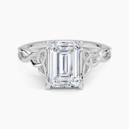 Celtic Love Knot Ring - Emerald Cut Center Stone